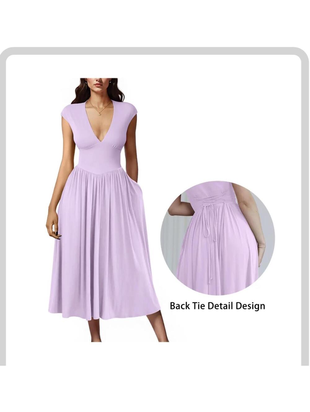 Viral OYS Cap Sleeve Midi Dress With Pockets